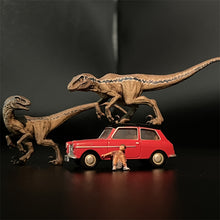 Load image into Gallery viewer, 1/64 Scale Resin Mode Jurassic Park Velociraptor and Boy Figures Diecast Alloy Car Doll Scene Dioramas Miniature Collection