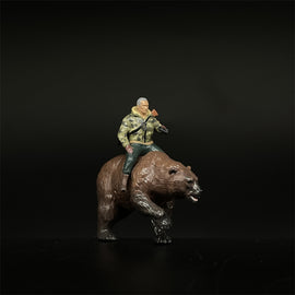 1/64 Scale Figures Putin Rides Bear Dioramas Cast Alloy Car Static State Character DIY Scene Model Creative Miniature Collection