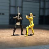 1/64 Scale Resin Model Kill Bill Ninja 2 Figures Katana Battle Scene Diecast Alloy Car Dioramas Miniature Collection