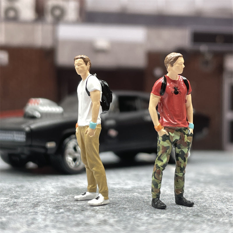 1/64 Scale Casual Clothes Peter Figures Movie Character Model Dioramas Diecast Alloy Car Scene Accessories Miniature Collection