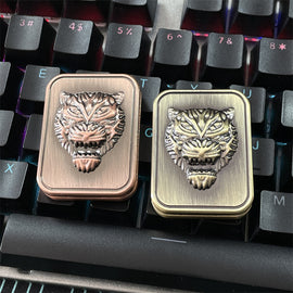 Tiger Head Embossed Poker Fidget Slider Adult EDC Metal Fidget Toys Autism ADHD Tool Anxiety Stress Relief Toys Office Desk Toys