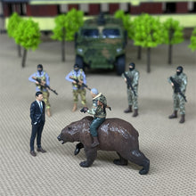 Load image into Gallery viewer, 1/64 Scale Figures Putin and Soldiers Dioramas Military Negotiations Scene Model Cast Alloy Car Creative Miniature Collection