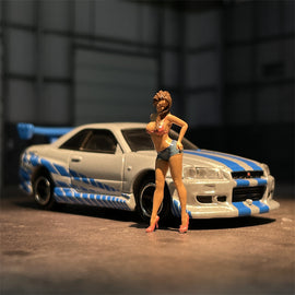 1/64 Scale Resin Model Sexy Bikini Female Model Figures Diecast Alloy Car Dioramas Scene Accessories Miniature Collection
