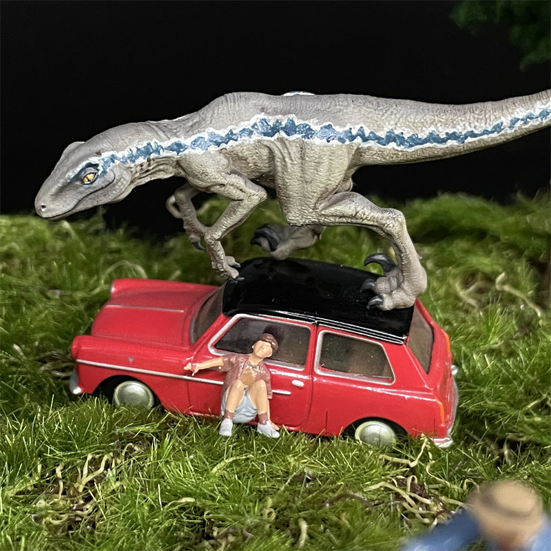 1/64 Scale Resin Model Jurassic World Dinosaur Park Ranger Man Woman Child Figures Diecast Alloy Car Miniature Scene Dioramas