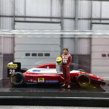 Load image into Gallery viewer, 1/64 Scale Ayrton Senna Figures and F1 Racing Car Model Dioramas Diecast Alloy Car Scene Accessories Miniature Collection