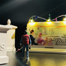 Load image into Gallery viewer, 1/64 Scale Model Back To The Future Marty BillBoard Lyon Estates Gate Static Character Dioramas Miniature Scene Collection