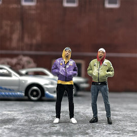 1/64 Scale Model Fashion Arrogant Gangster Cast Alloy Car Static Miniature Diorama Character Model Scene Layout Hobby Toy