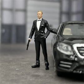 1/64 Scale Model 007 James Bond Cast Alloy Car Static Miniature Diorama Character Model Simulation Scene Collection For Layout