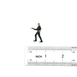 1/64 Scale Model 007 Raise Gun James Bond Cast Alloy Car Static Miniature Diorama Character Model Simulation Scene Collect Hobby