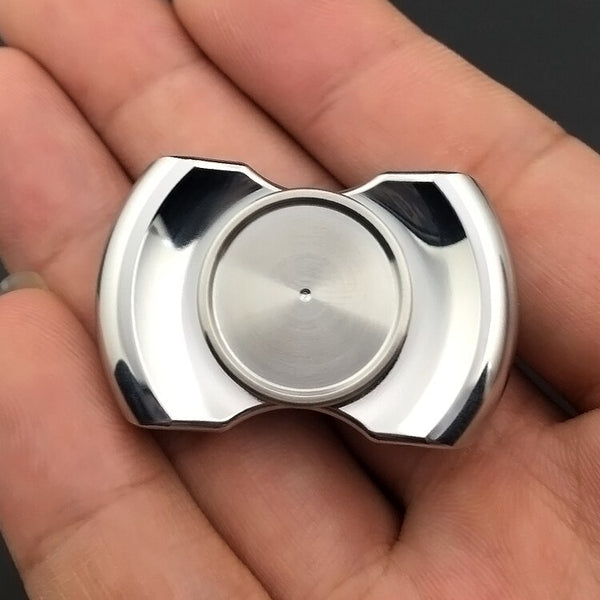 Mini Double Leaf Hand Spinner Stainless Steel Metal EDC Fidget Spinne ...