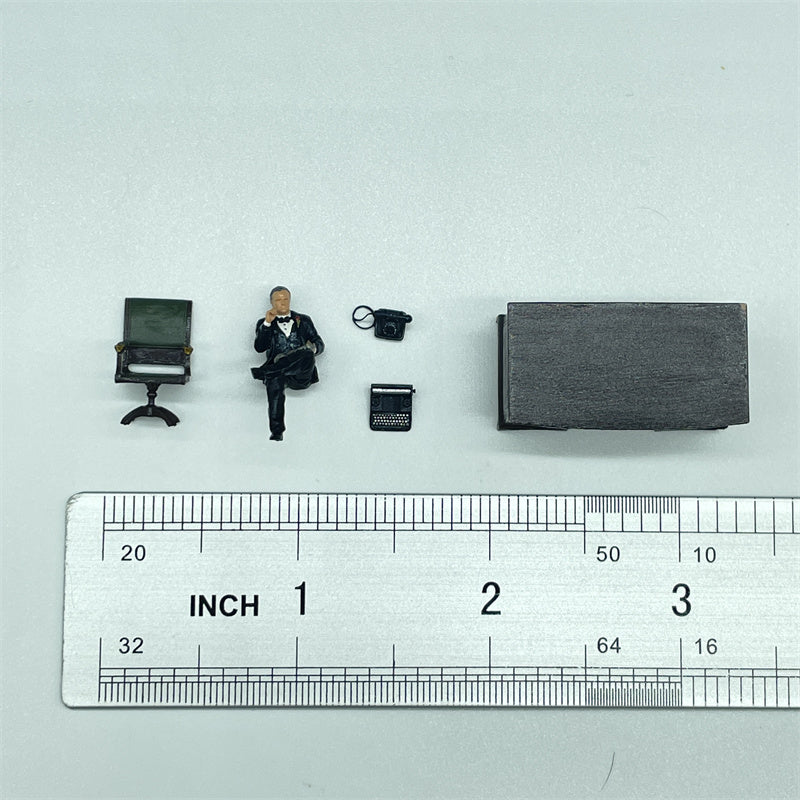 1/64 Scale Resin Model Godfather Vito Corleone Figures Office Desk Scene Dioramas Diecast Alloy Car Doll Miniature Collection