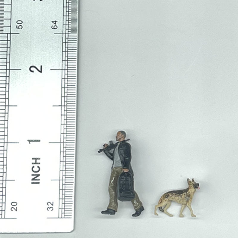 1/64 Scale Figures I Am Legend Will Smith and Dog Zombies Scene Model Cast Alloy Car Static State Miniature Dioramas
